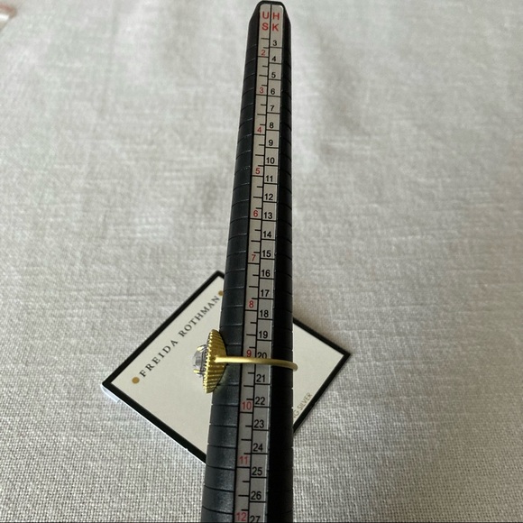 FREIDA ROTHMAN Faceted Stone Vault Cocktail Ring Gold Silver Zirconia Stone $175 - Picture 14 of 16